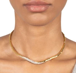 Solanales Gold Crystal Skinny Collar