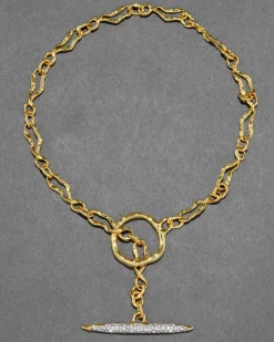 Solanales Gold Crystal Toggle Necklace