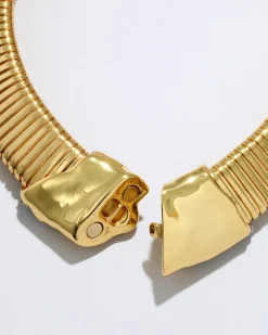 Solanales Gold Tubogas Collar Necklace
