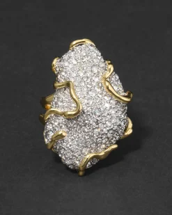 Solanales Large Crystal Pavé Geode Ring