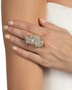 Solanales Large Crystal Pavé Geode Ring