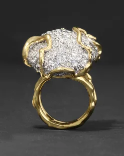 Solanales Large Crystal Pavé Geode Ring