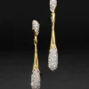 Solanales Linear Crystal Teardrop Earring