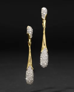 Solanales Linear Crystal Teardrop Earring