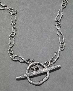 Solanales Silver Crystal Toggle Necklace