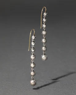 Sterling Silver & 14k Gold Graduated Cut Luminous Crystal Earrings