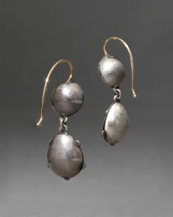 Sterling Silver & 14k Gold Pear Crystal Drop Wire Earring