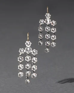 Sterling Silver Cut Luminous Crystal Chandelier Earrings