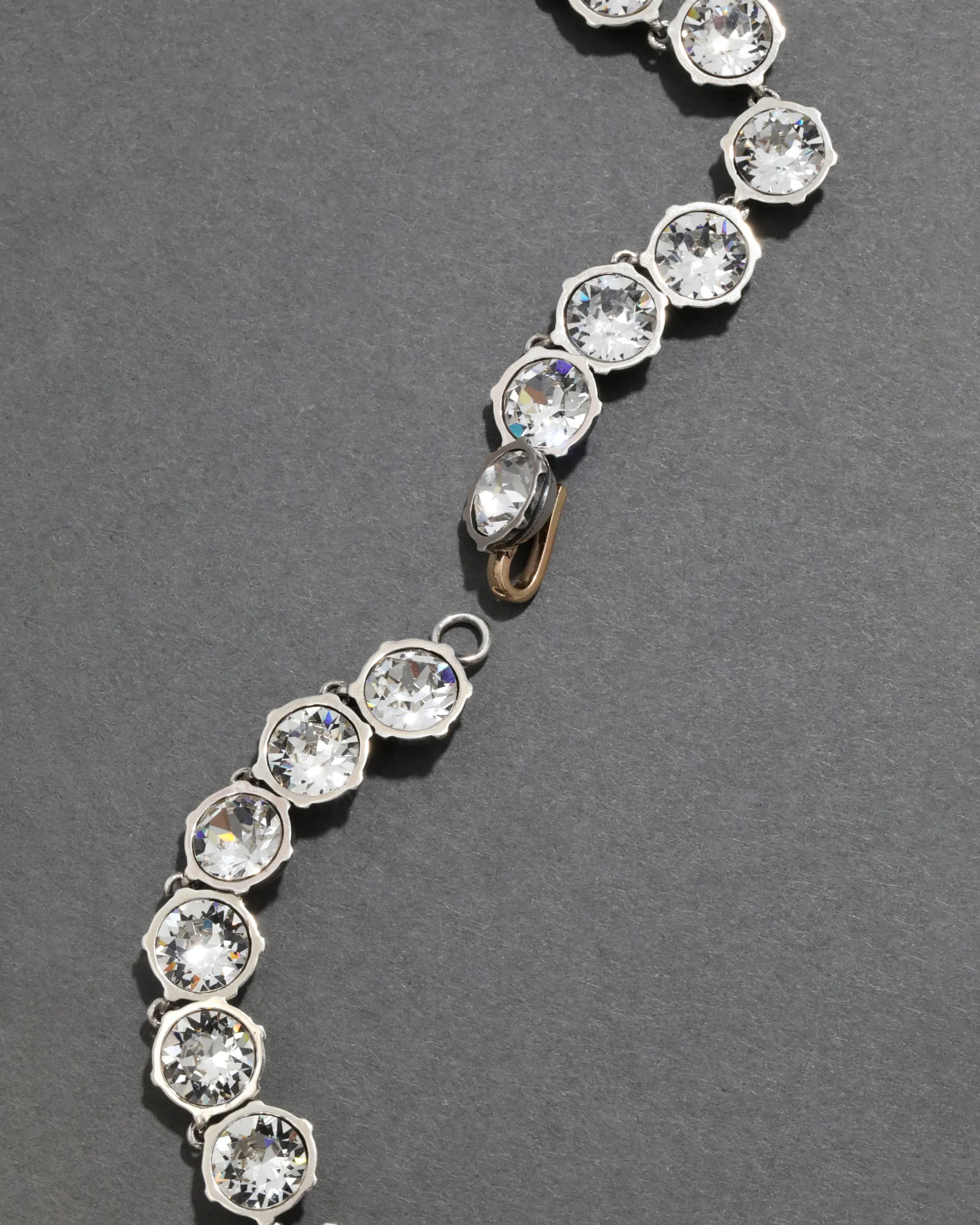 Sterling Silver Round Cut Luminous Crystal Riviera Necklace