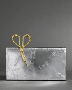 The Petit Scissor Clutch- Silver