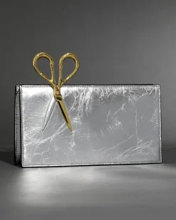 The Petit Scissor Clutch- Silver