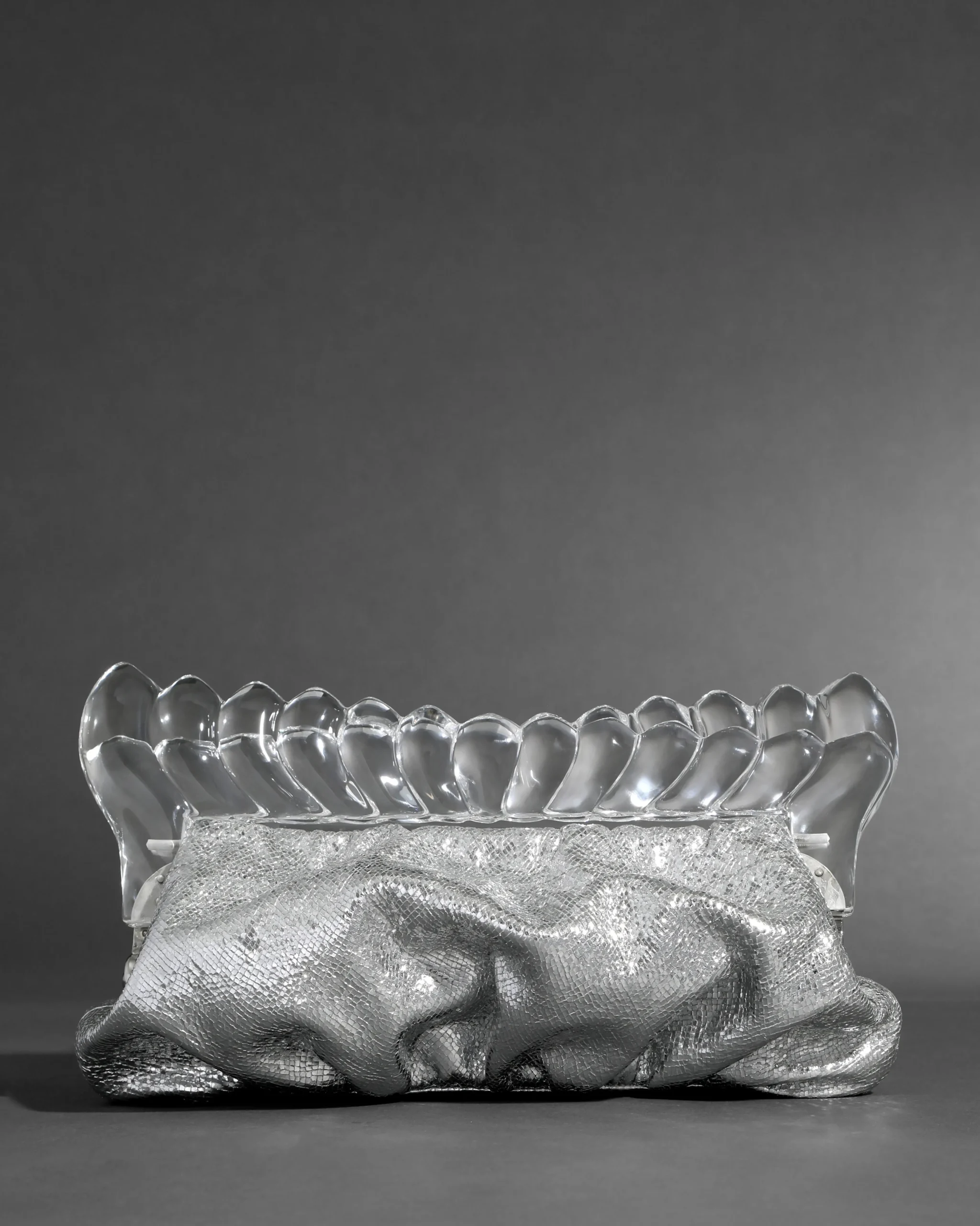 The Pouf Clutch- Silver