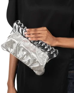 The Pouf Clutch- Silver