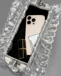 The Pouf Clutch- Silver