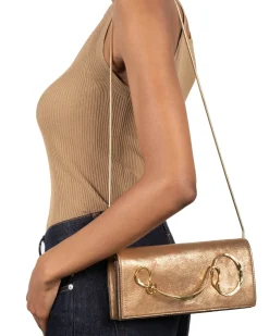 Twisted Gold Side Handle Clutch- Antique Gold