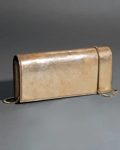 Twisted Gold Side Handle Clutch- Antique Gold