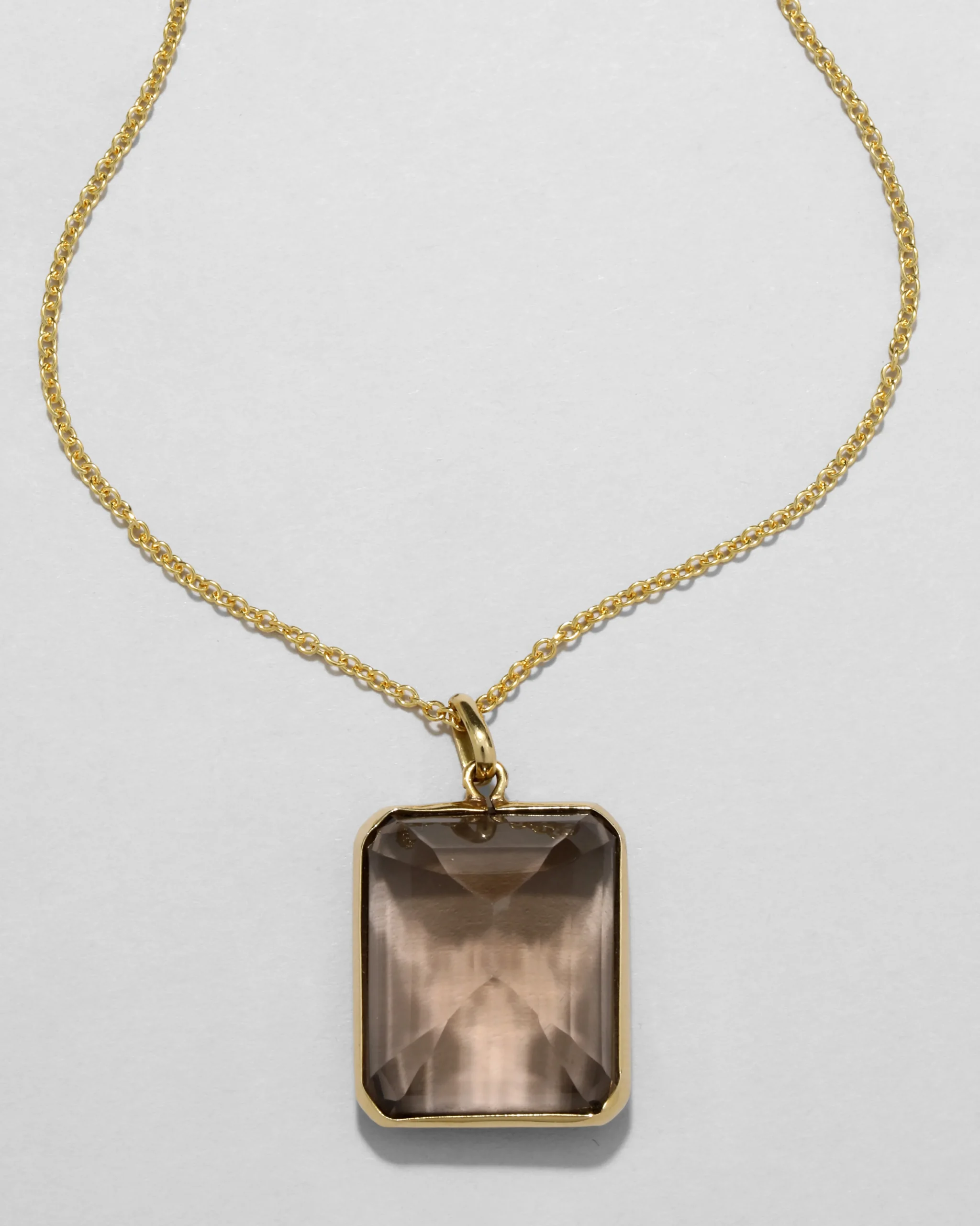 Vintage 1950s 14k Gold & Custom Cut Citrine Pendant Necklace