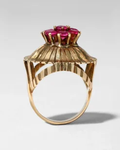 Vintage 1930s 18k Gold & Ruby Ring