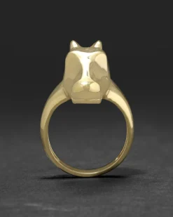 Vintage 1980s 14k Gold Custom Design Horse Ring