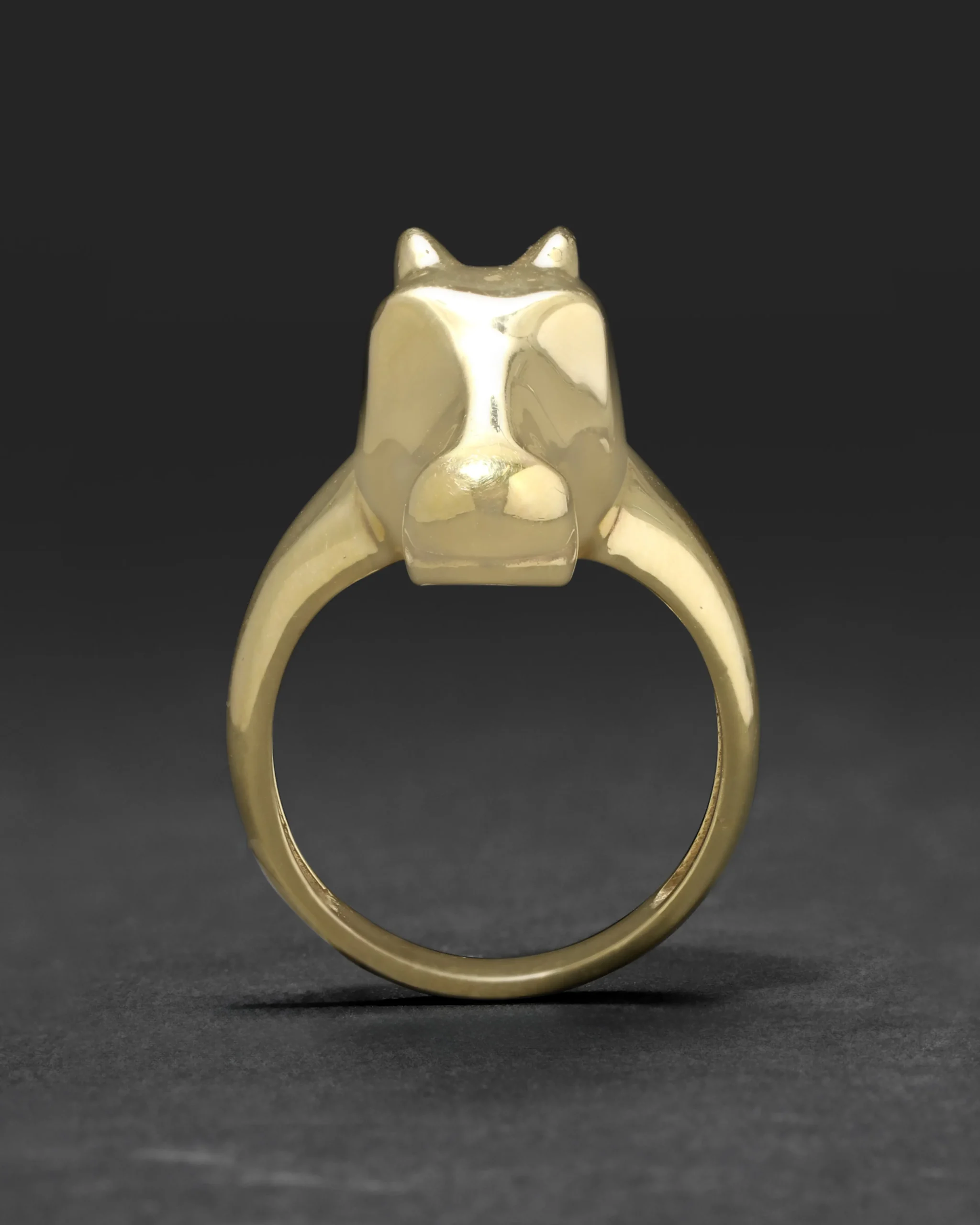 Vintage 1980s 14k Gold Custom Design Horse Ring