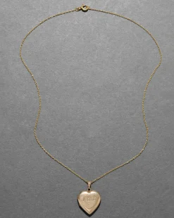 Vintage 1930s 14k Gold Fill Engraved Heart Locket Necklace