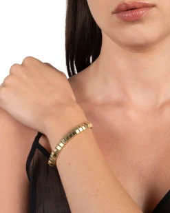 Vintage 1980s 14k Gold Italian Chiclet Bracelet