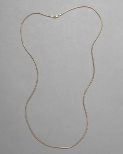 Vintage 1940s 14k Gold Italian Thin Round Snake Chain Necklace