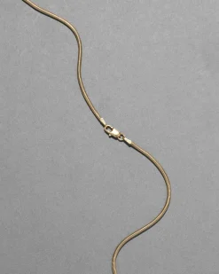 Vintage 1940s 14k Gold Italian Thin Round Snake Chain Necklace