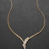 Vintage 1980s 14k Gold with Diamond Snake Head with Gold Tipped Tail Pendant Necklace