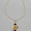 Vintage 1930s 14k Gold with Enamel French Mascot Pendant Necklace
