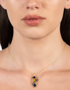 Vintage 1930s 14k Gold with Enamel French Mascot Pendant Necklace