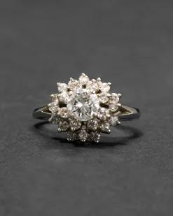 Vintage 1950s 18k White Gold Diamond Ring