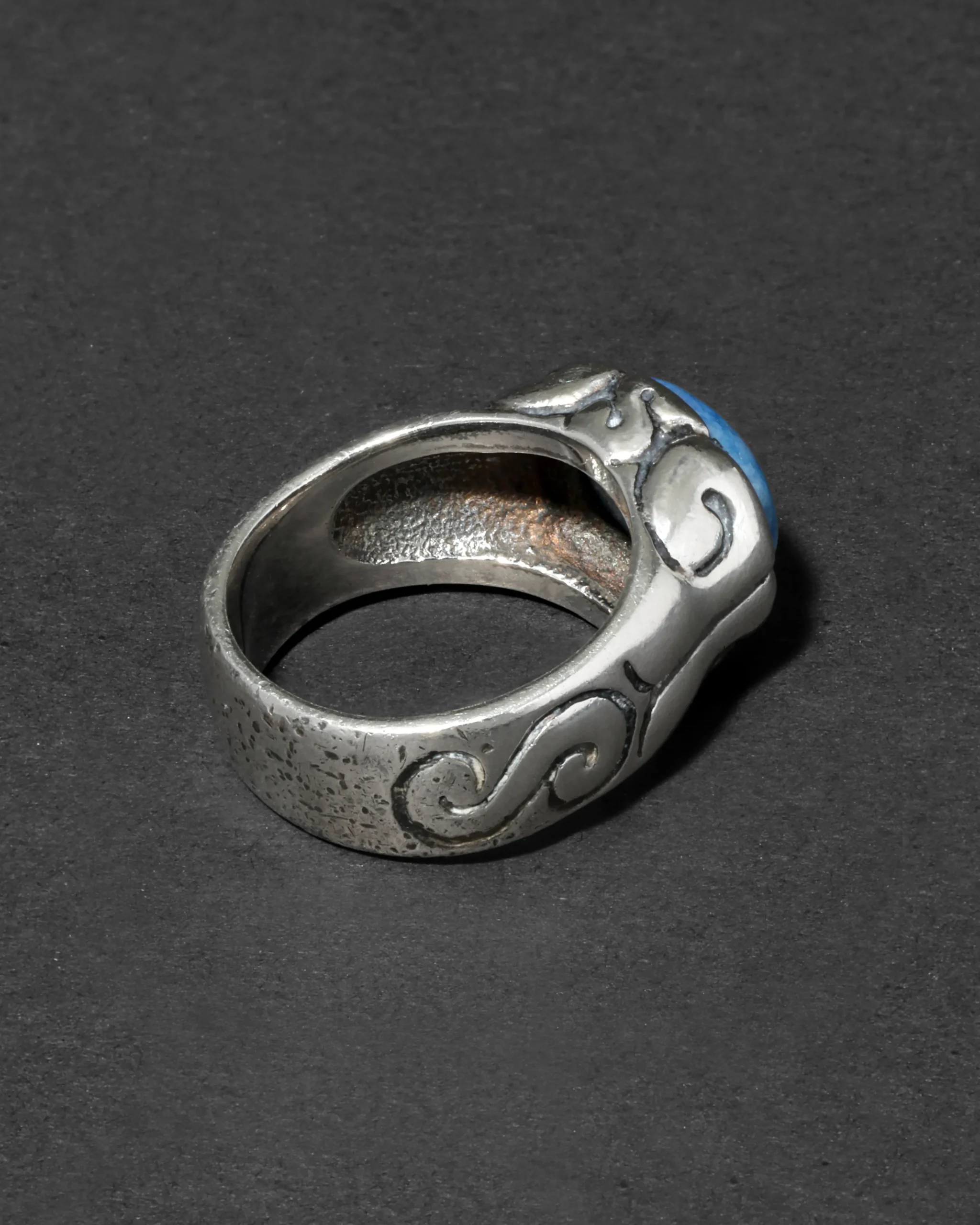 Vintage 1950s Sterling Silver & Sodalite Handmade Ring